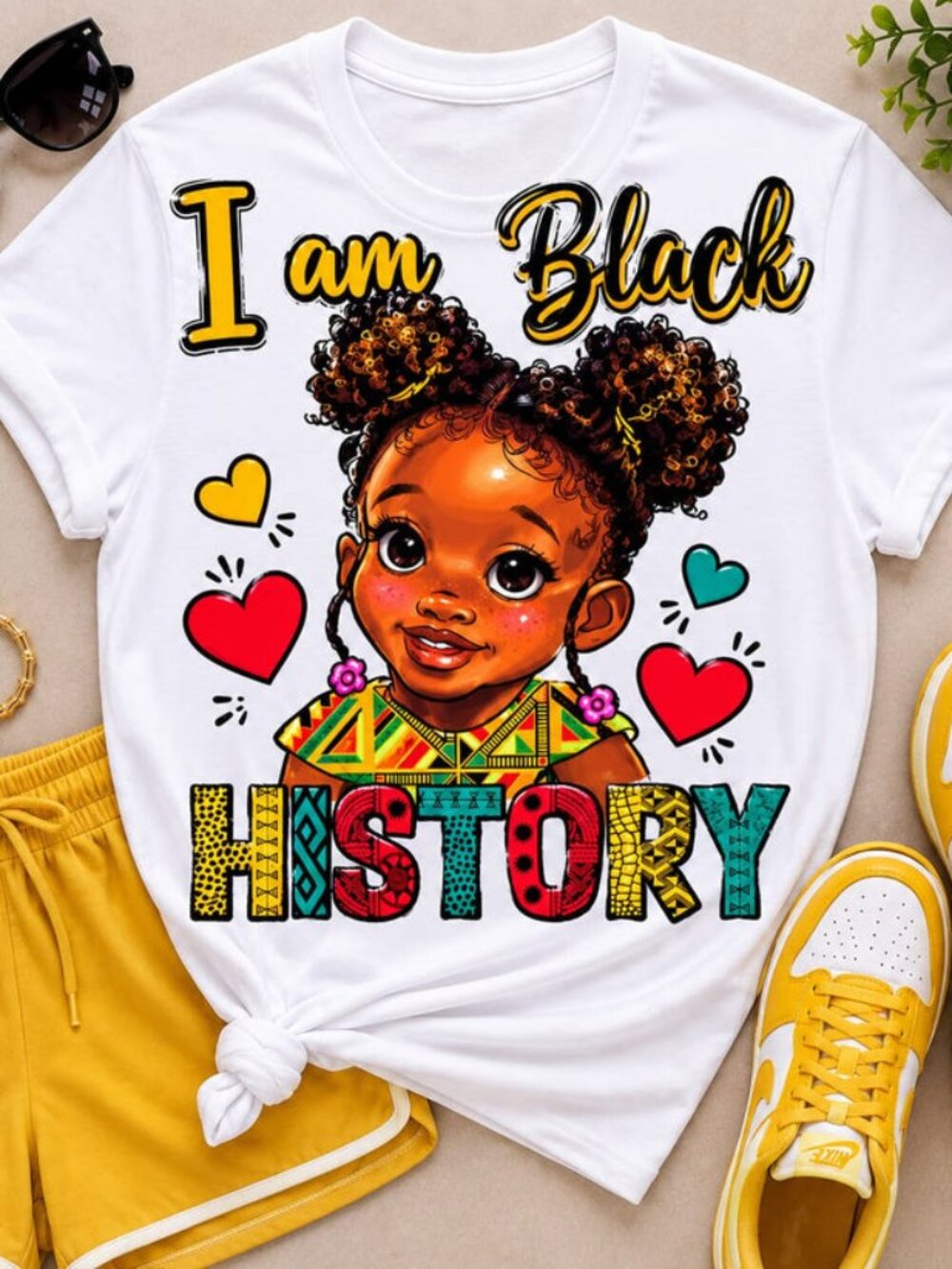 I am Black History Girls T-Shirt